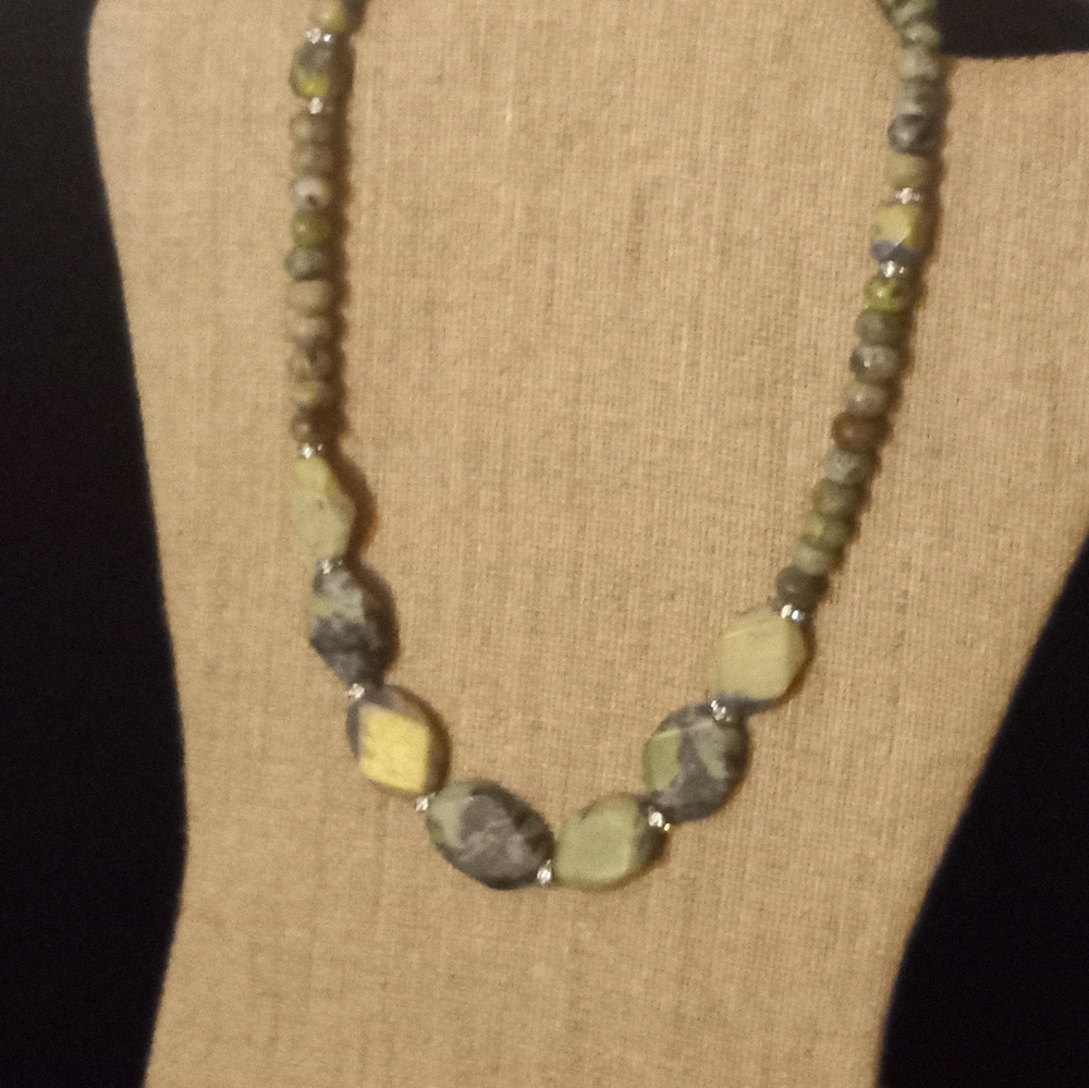 Jasper Multi Shaped Statement Necklace Bracelet &… - image 5